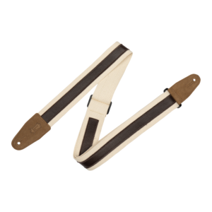 Levy's MC2CG 2-inch Cotton Combo Guitar Strap - Dark Brown Leather on Natural Cotton