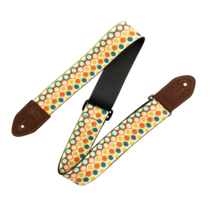 Levy's Mid Century Modern Series Guitar Strap - Red, Blue, Green, and Gold MCM Bubbles