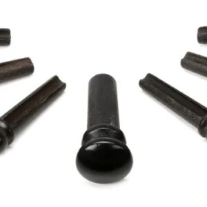 D'Addario Wood Bridge Pins (set of 6) - Ebony