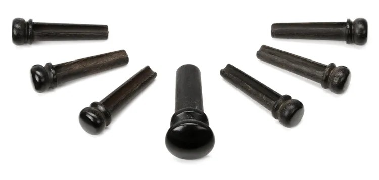 D'Addario Wood Bridge Pins (set of 6) - Ebony