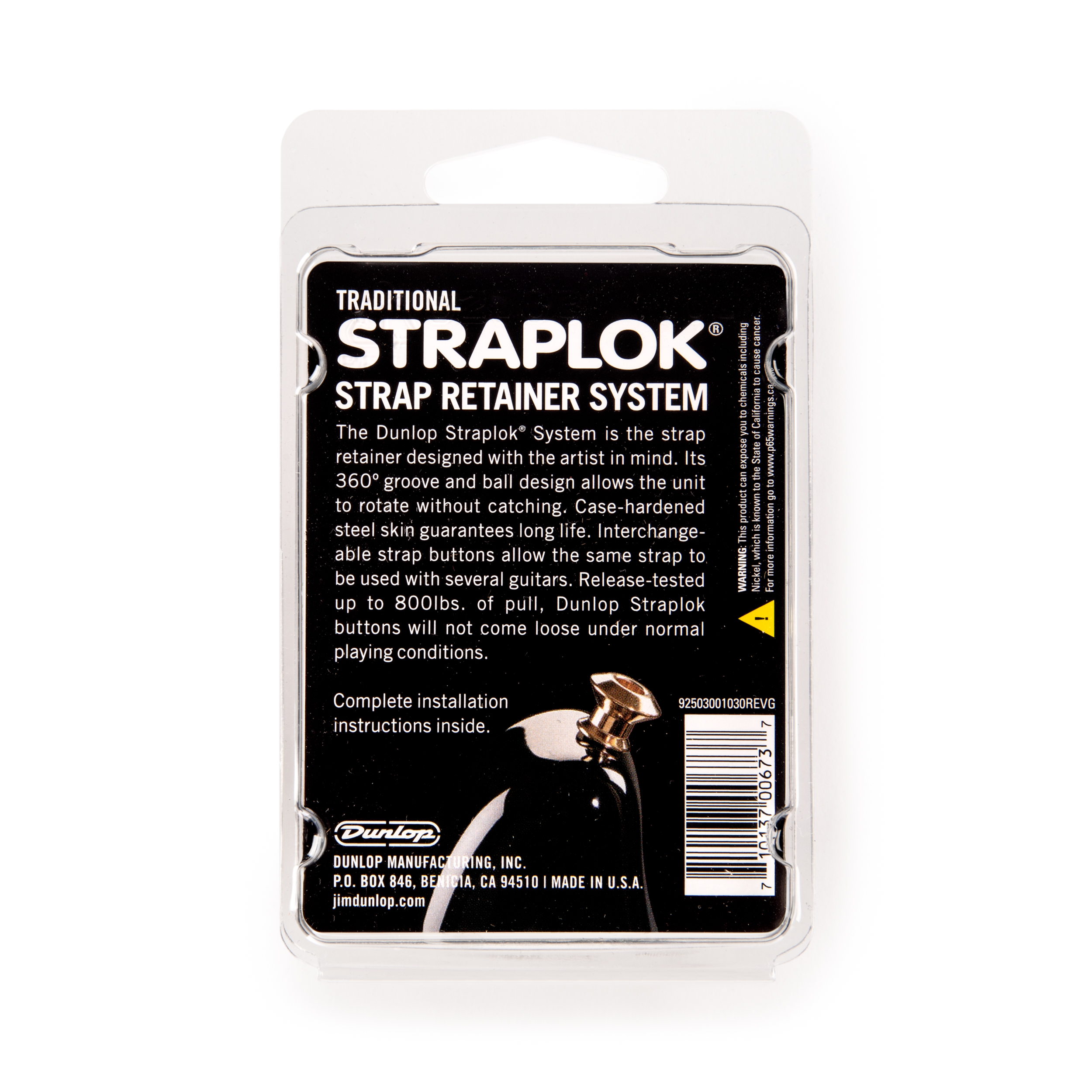 Dunlop Straplok Traditional Strap Retainer System - Nickel - Image 5