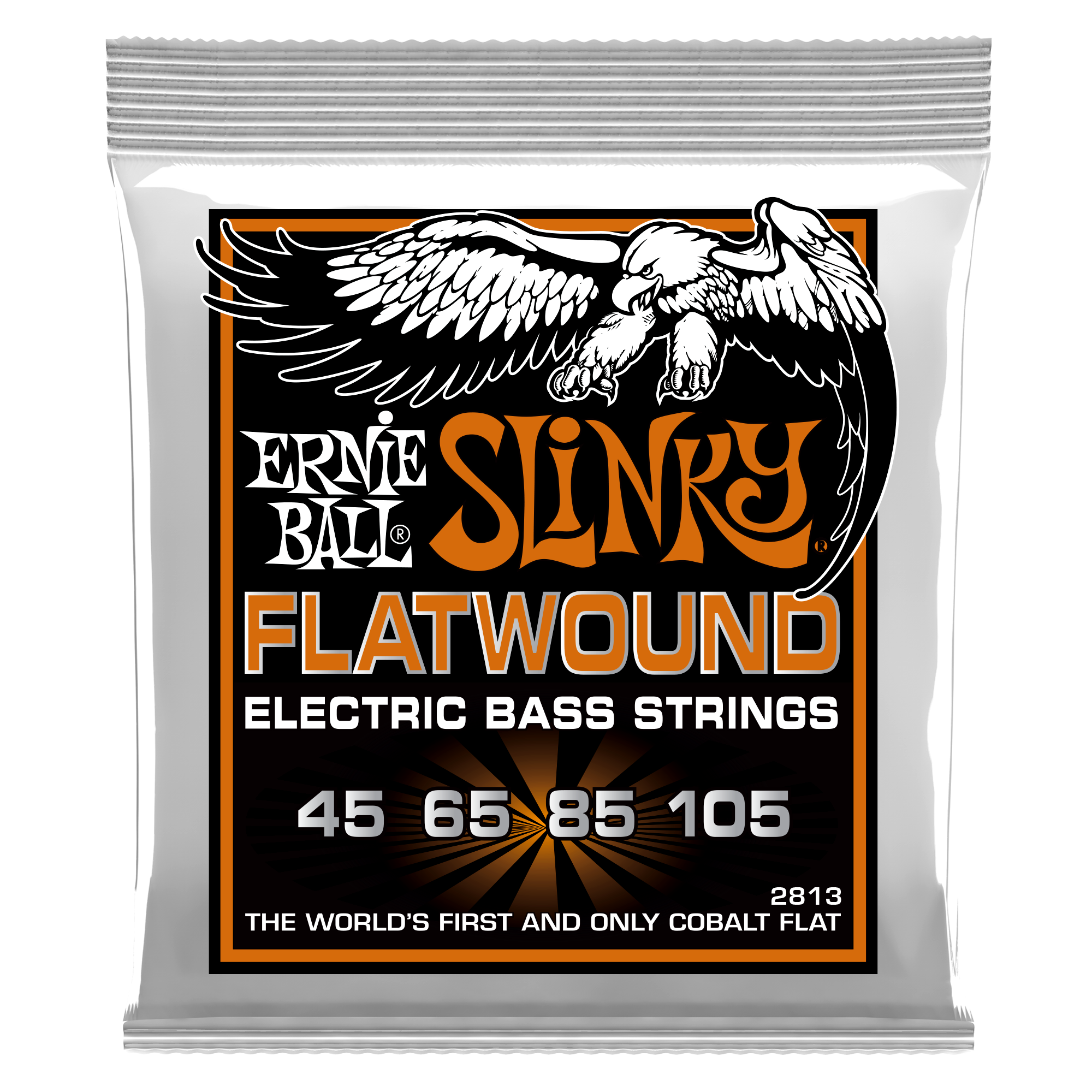 Ernie Ball 2813 Hybrid Slinky Flatwound Electric Bass Guitar Strings - .045-.105