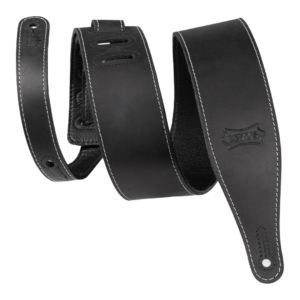 Levy's M17BASBLK 2.5-inch Wide Butter Leather Guitar Strap - Black