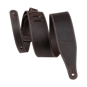Levy's M17BASDBR 2.5-inch Wide Butter Leather Guitar Strap - Dark Brown