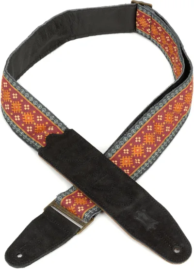 Levy's '60s Hootenanny Guitar Strap - Red Aztec Weave - Image 2