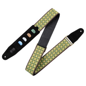Levy's '60s Hootenanny Guitar Strap - Green Mosaic Weave