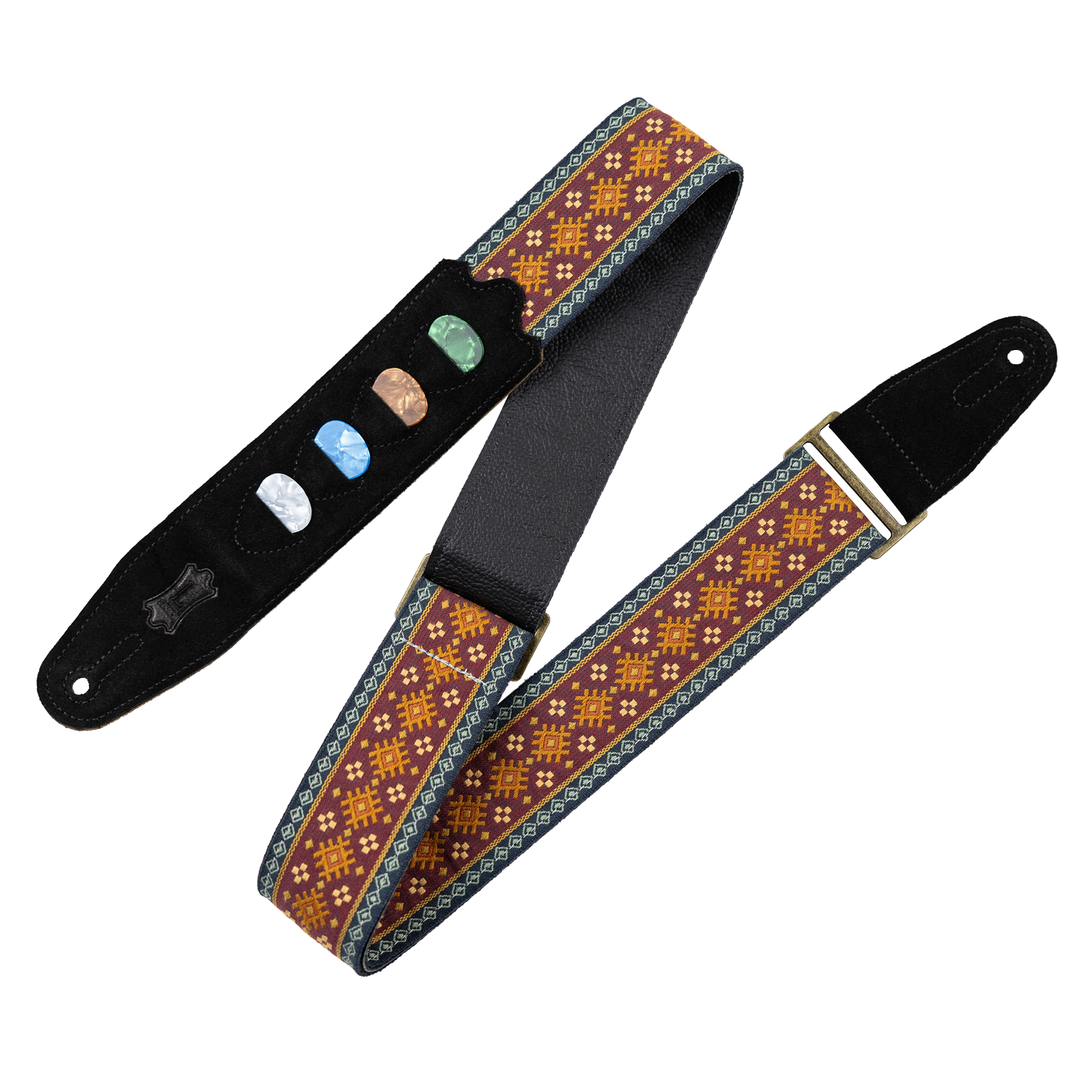 Levy's '60s Hootenanny Guitar Strap - Red Aztec Weave